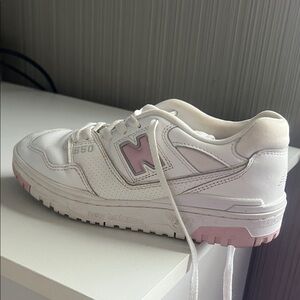 New Balance Women's 550 White and Pink Sneakers